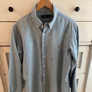 Ralph Lauren Denim Button Down Shirt Mens L, Large